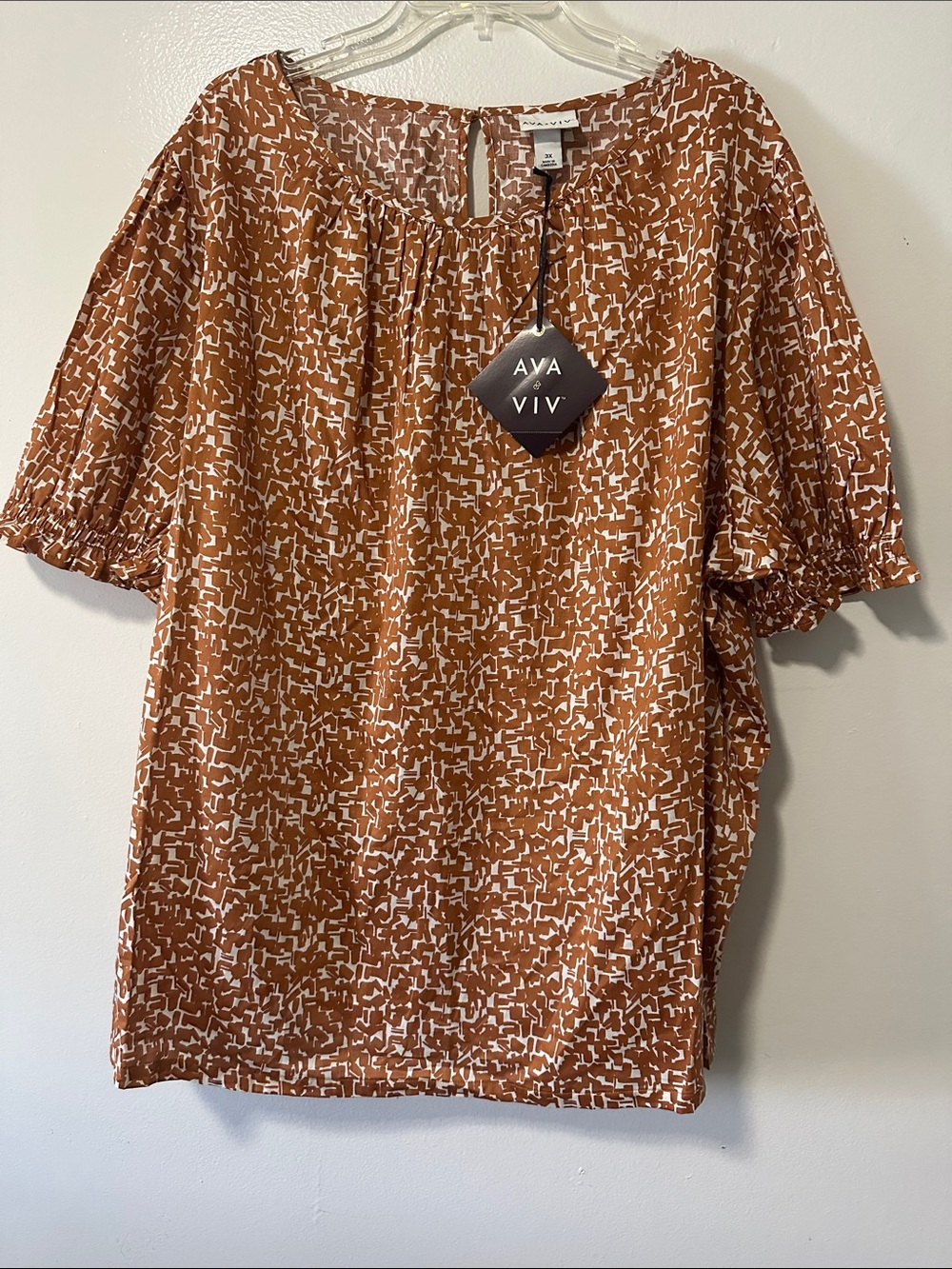 Ava & Viv Short Sleeve Peasant Top